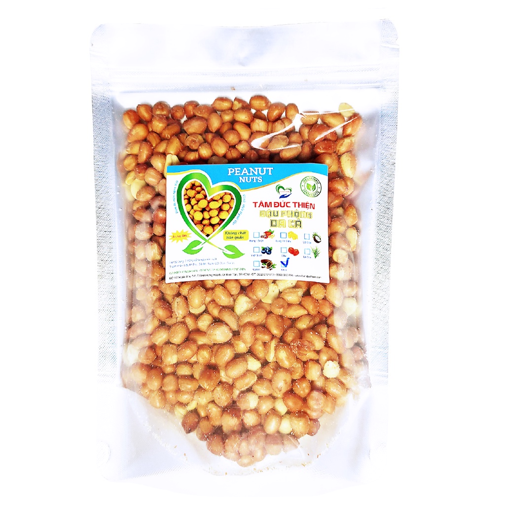 Combo 1KG Đậu Phộng 2 Vị: Rang Muối và Da Cá Dâu Tây Tâm Đức Thiện (2 x Túi 500GR)