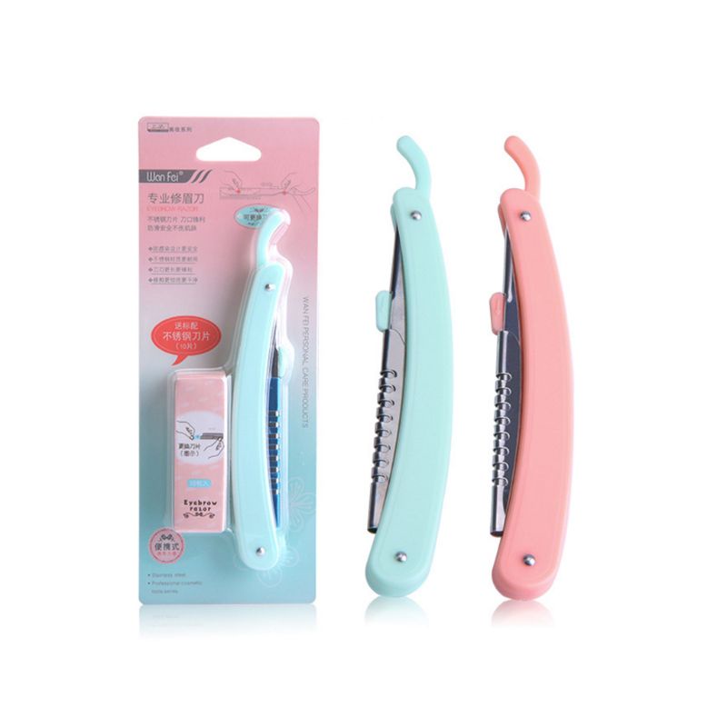 Set 10 Dao Cạo Lông Mày Bằng Thép Không Gỉ An Toàn Tiện Dụng