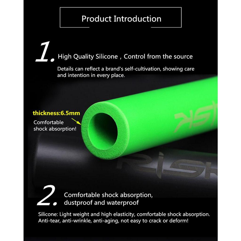 Set 2 Bọc Tay Cầm Xe Đạp Bằng Silicon Mềm Mại Chống Trượt Siêu Nhẹ