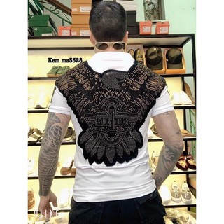 Áo Thun Nam Cổ Bẻ, Áo Phông Polo Nam Đính Đá Đại Bàng Tung Cánh Sành Điệu Chất Thun Cá Sấu Siêu Bền - AC62 - Shopmens