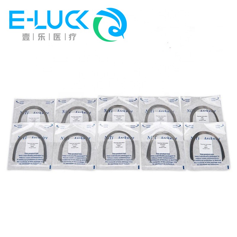 Set 10 vòng chỉnh nha kiểu thẳng góc dùng trong nha khoa bằng NITI siêu co giãn