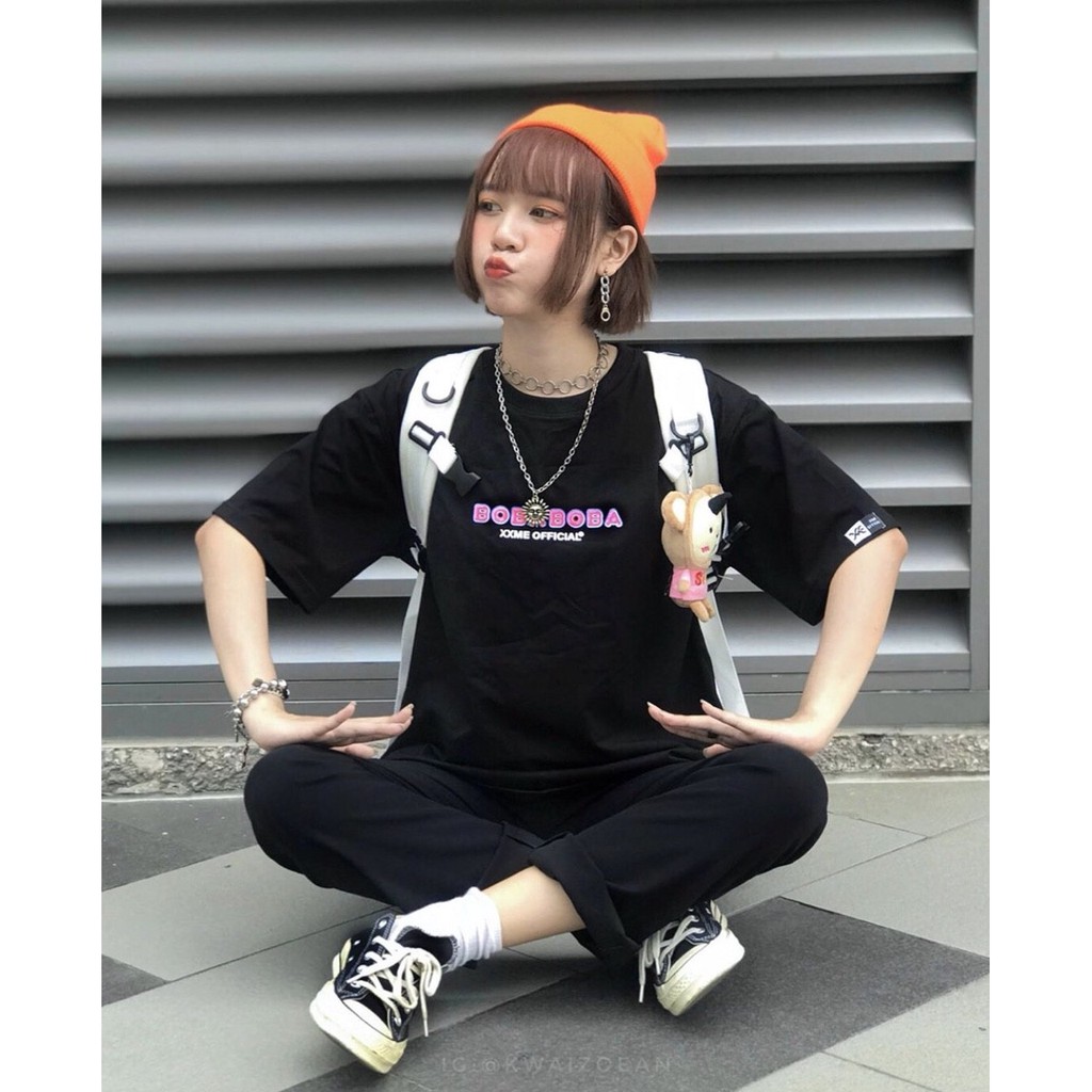 Áo thun tay lỡ BOBABOBA form 70kg ulzzang thu đông nam nữ couple UNISEX B079