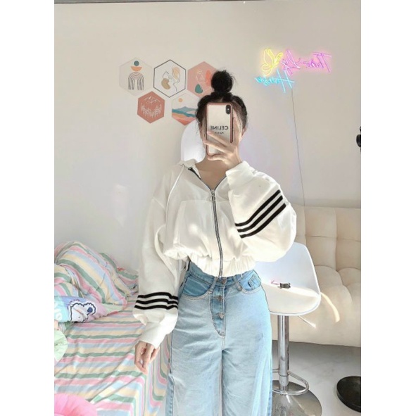 Áo Khoác Tay Cánh Dơi Croptop Thun Nỉ Ngoại