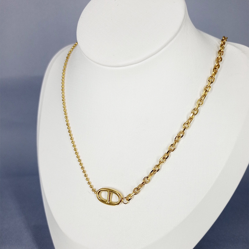 Dây chuyền mạ vàng 18K chống thấm nước không dị ứng mặt hình mũi heo dễ thương thời trang Hàn Quốc