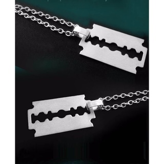 Mặt dây chuyền inox lưỡi lam tặng kèm dây bi inox M11 không đen không rỉ vĩnh viễn