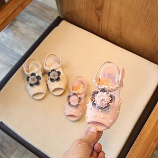 KIDSTAR Giày sandal đính hoa cho bé gái tập đi