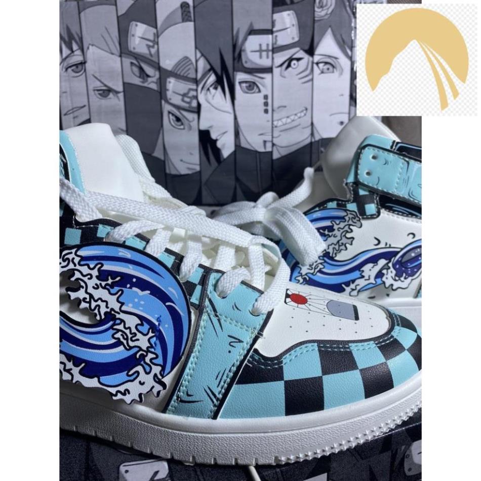 🖐️ (SALE 8/8) Giày Custom Air Jordan In Nhiệt Không Phai Xanh Trắng KIMETSU, Giày Sneaker Anime 🖐️