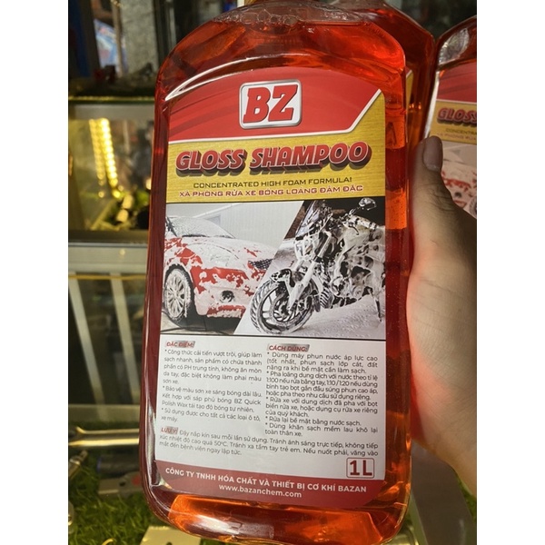 Xà phòng nước rửa xe bz đậm đặc tặng chai phục hồi nhựa nhám bz - Minh Kiệt Racing