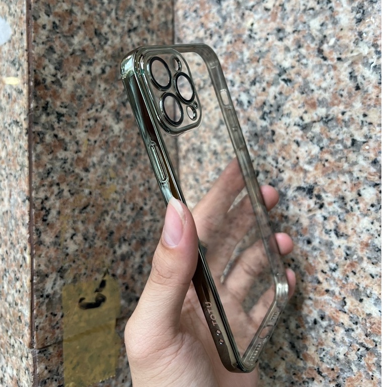 Ốp lưng Totu bảo vệ camera iPhone 14 Pro Max 13 Mini, 13 Pro, 13 Pro Max lưng trong viền màu màu chính habgx