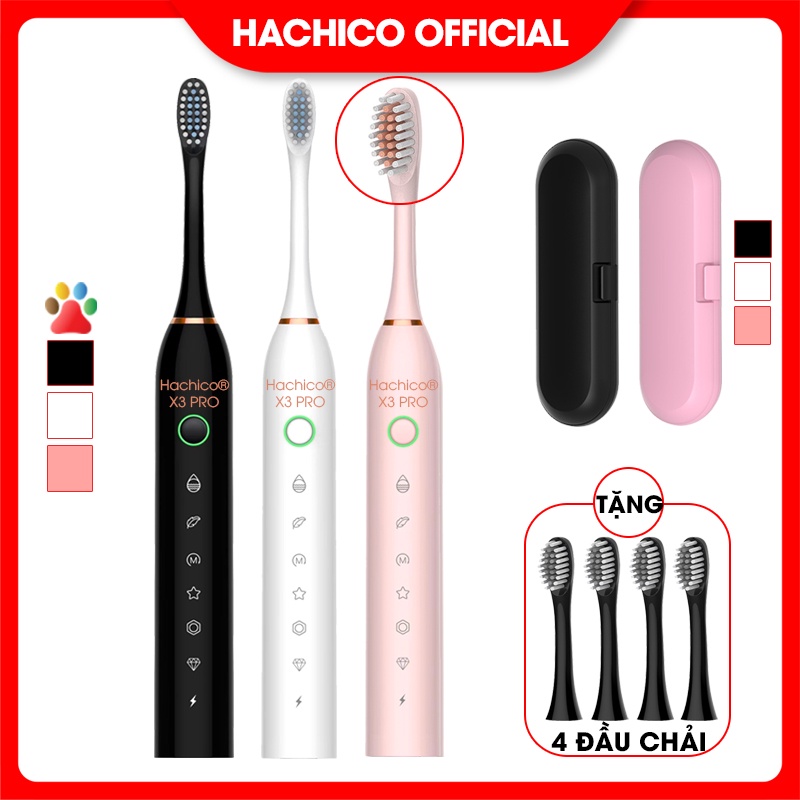 Bàn chải đánh răng điện tự động Sonic X3 và hộp đựng du lịch tiện dụng Hachico