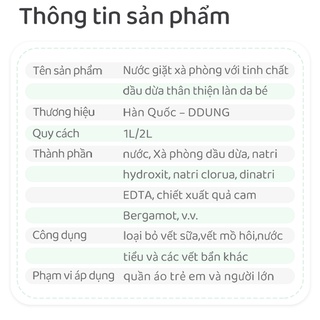 Nước giặt ddung Hàn Quốc giặt siêu sạch, đánh bay vết bẩn, thân thiện làn da không phai màu 2000ml (1 bình)