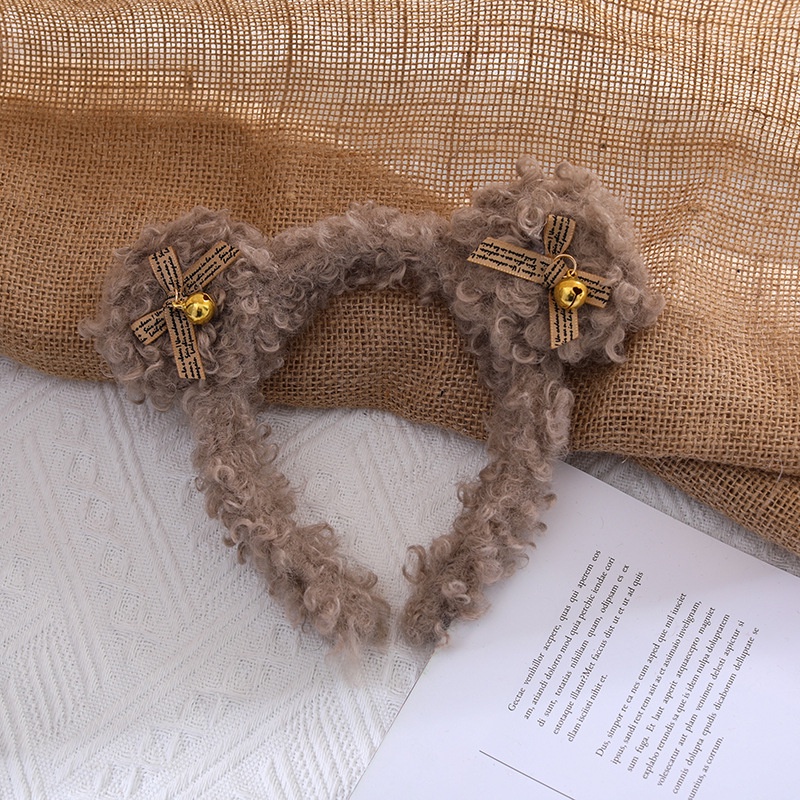 Băng Đô Cài Tóc Rửa Mặt Hình Tai Gấu Siêu Dễ Thương Chống Rơi/Chống Trượt Có Chuông Siêu Đáng Yêu