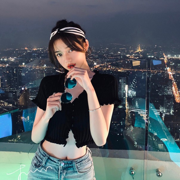 Áo Dệt Kim Ngắn Tay Thời Trang Dành Cho Nữ