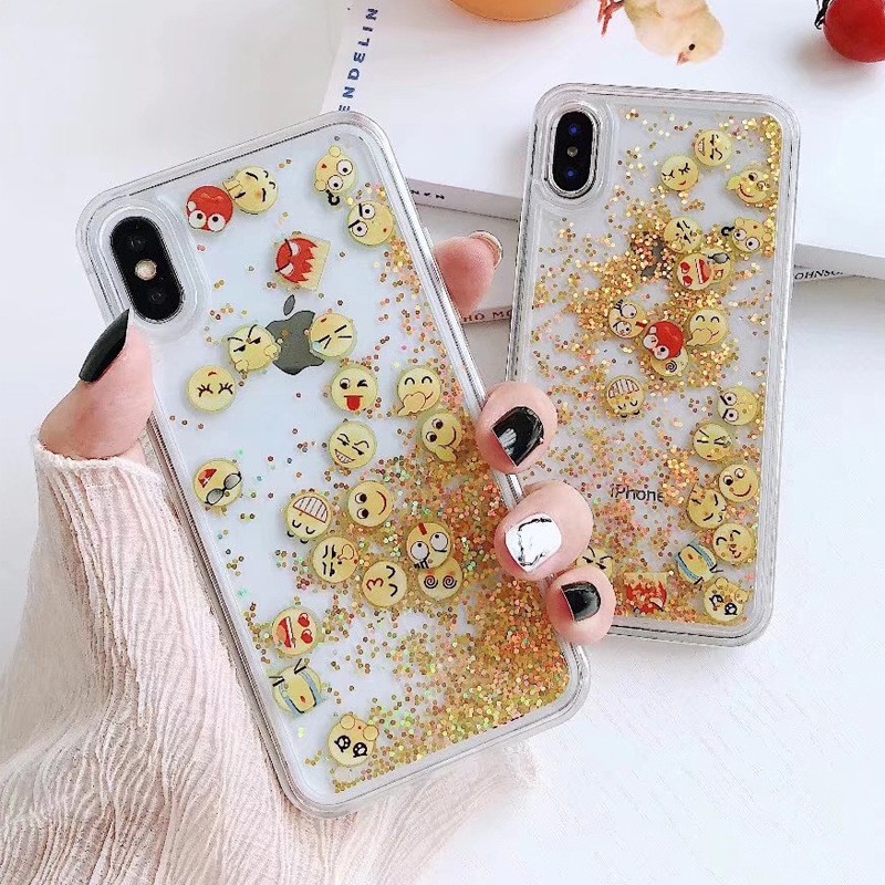 Ốp điện thoại cát chảy lấp lánh dễ thương cho iPhone X XR XS Max 8 7 6 6S Plus