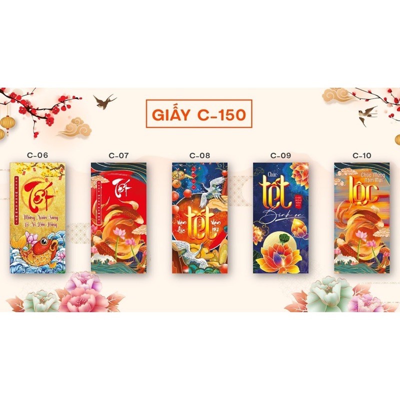 Sỉ 1000 bao lì xì 2021 giấy C-150 kèm hình thật