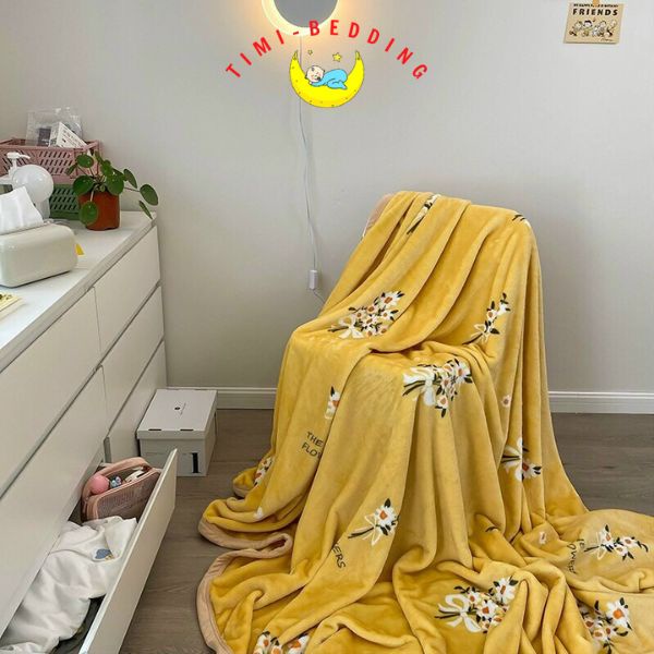 Chăn tuyết nhung sữa hàn quốc đắp điều hòa ấm áp kích thước 2x2,3m – Timibedding