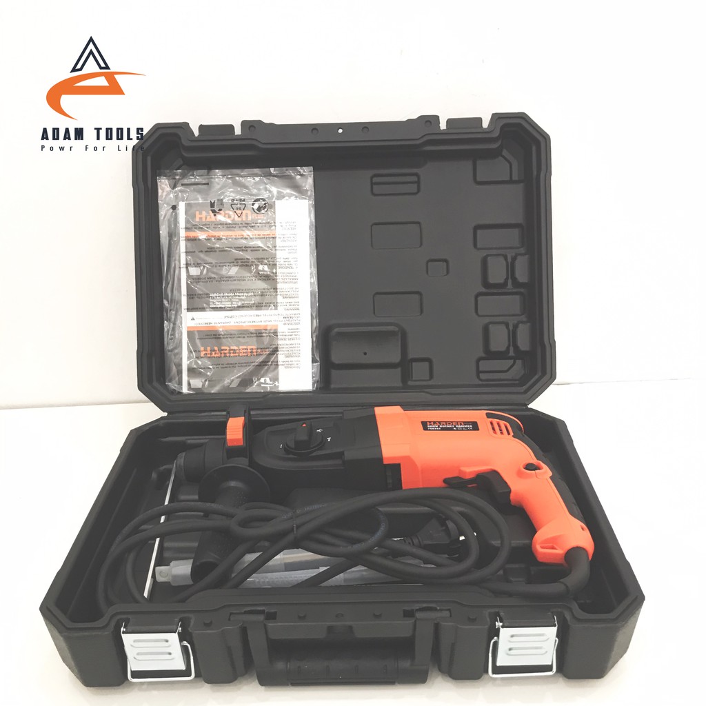 Máy khoan betong 3 chức năng Harden 750382  bảo hành 12 tháng  2 mũi khoan và 2 mũi đục