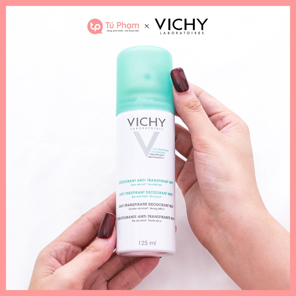 Xịt Khử Mùi Vichy Deodorant Antri-Transpirant 48h 125ml Xanh