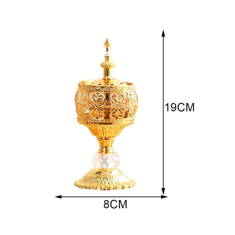Đế đốt trầm hương bằng kim loại mạ vàng phong cách châu Âu
