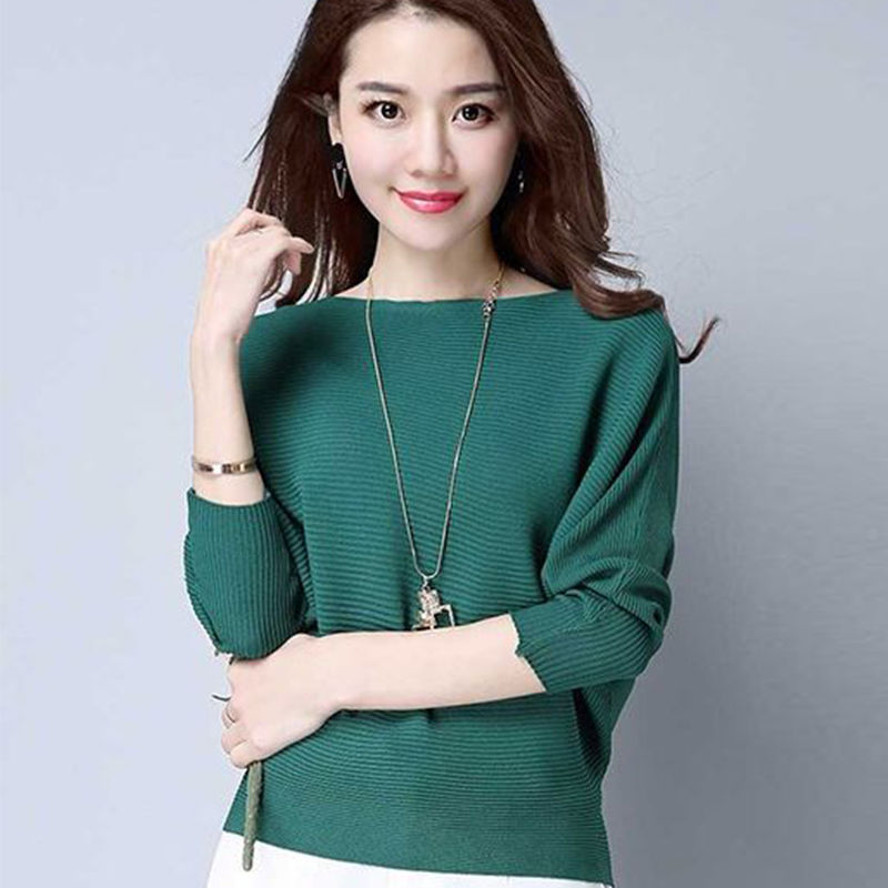 (MỚI) Áo Sweater dệt kim tay cánh dơi thiết kế dáng rộng thoải mái