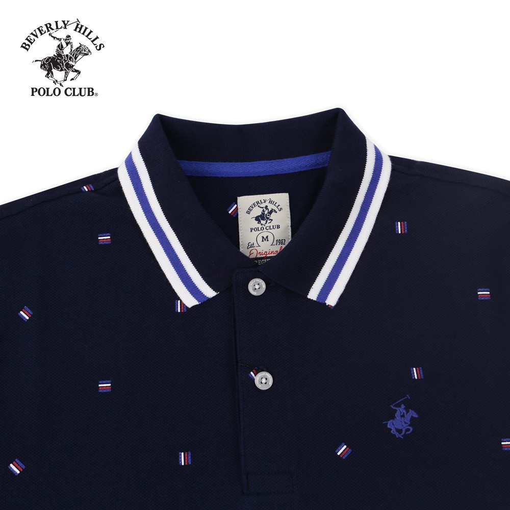 Áo polo ngắn tay Nam Beverly Hills Polo Club Regularfit Cotton Navy PMRSS20TL116