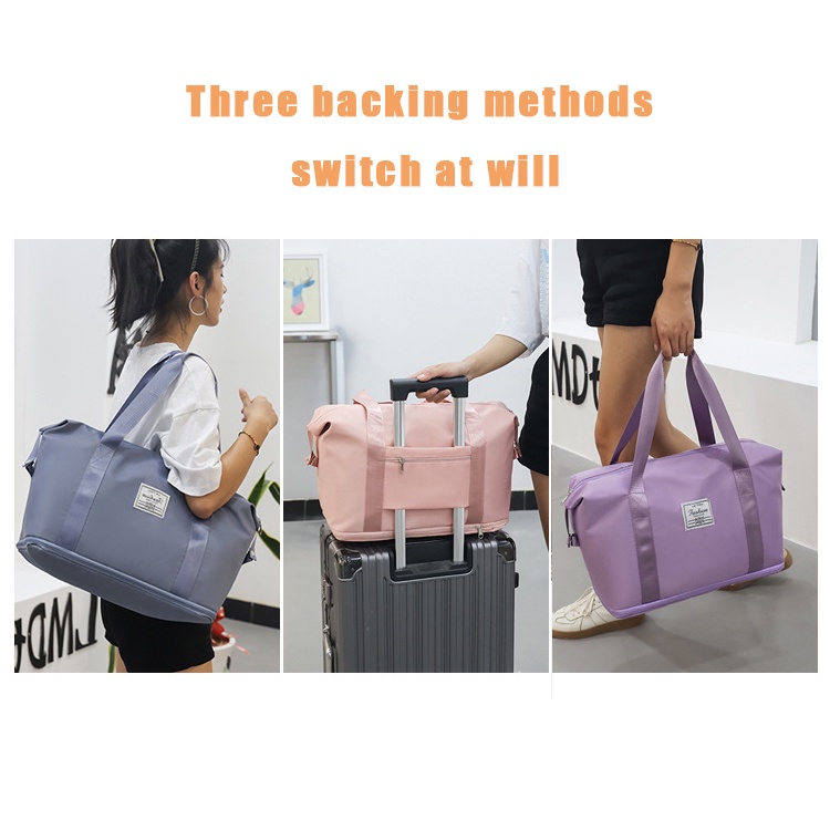 Túi xách đeo vai đựng đồ tập gym/ yoga sức chứa lớn màu trơn chống thấm nước thời trang cho nữ