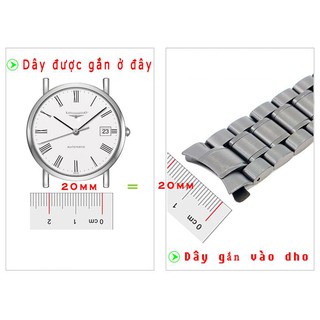 Dây Đồng Hồ ROLEX Mẫu 5 Mắt Đúc Đặc Thép Không Gỉ Dây Size  20mm Tặng kèm chốt dây