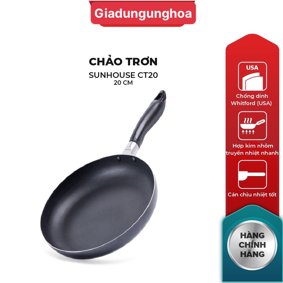 Chảo trơn chống dính SUNHOUSE 16cm đến 30cm đủ size