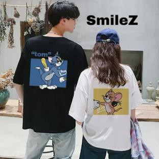Áo Thun Đôi In Hình Mèo Chuột Cực Cute, Vải dày thoáng mát