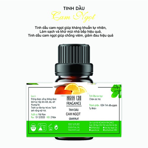 Tinh Dầu Cam Ngọt Nguyên Chất Đậm Đặc10ml Ngân Chi