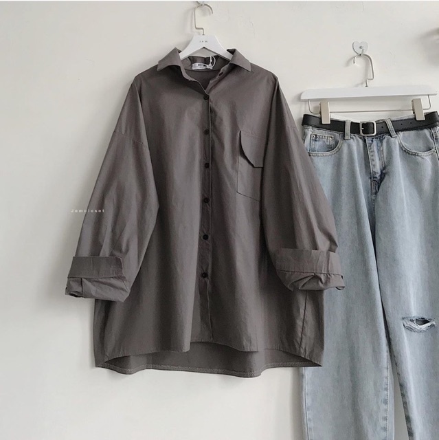 Sơ mi thô nắp túi mã 033 - hàng QC ảnh thật | BigBuy360 - bigbuy360.vn