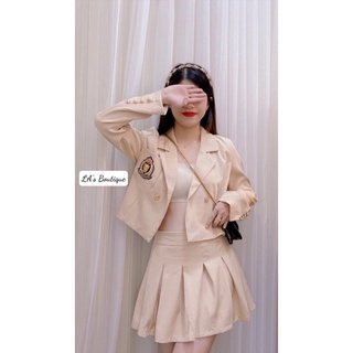 Set vest 2 món logo đen trắng cute