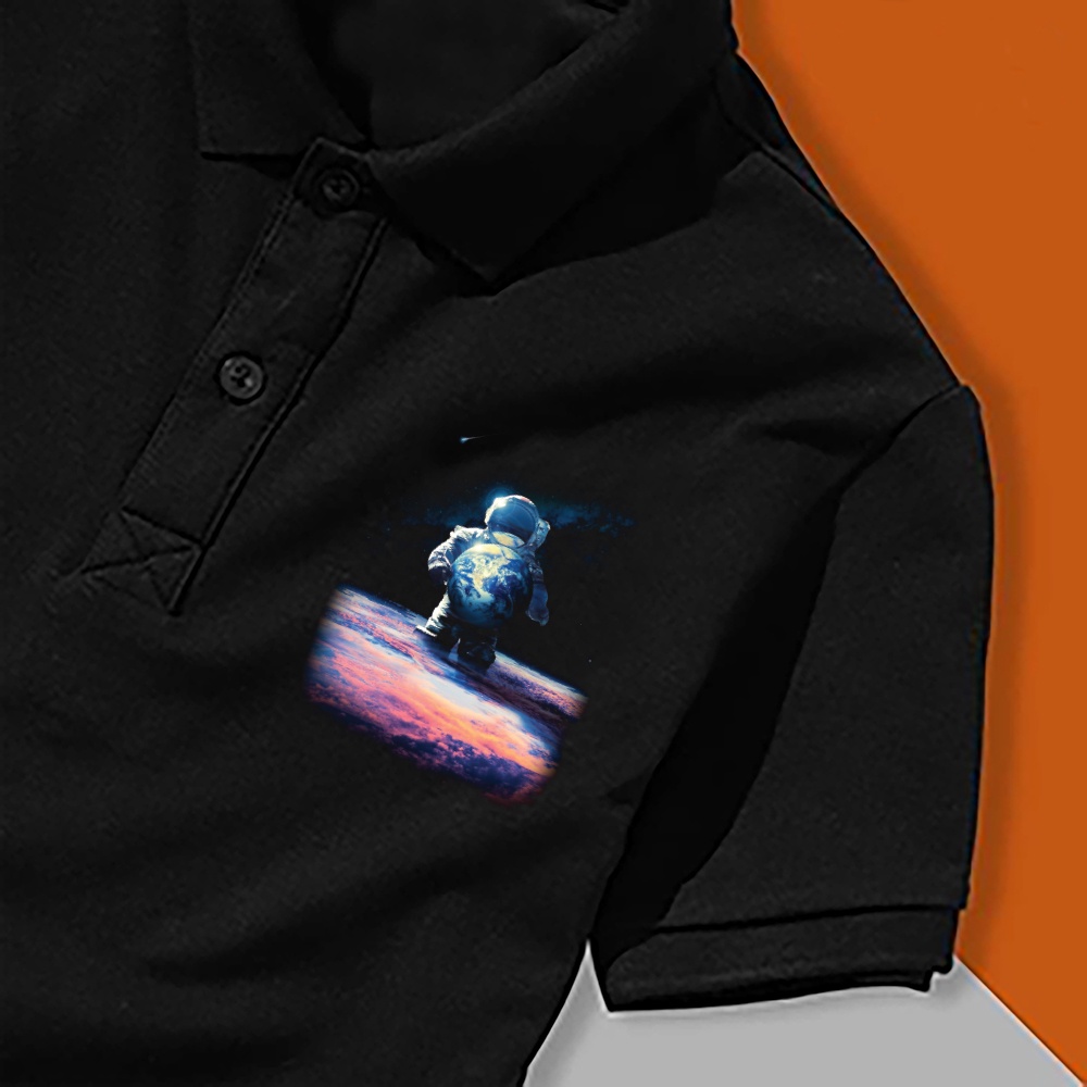 Áo thun Polo Hình Phi Hành Gia - Vải Cao Cấp Bigsize