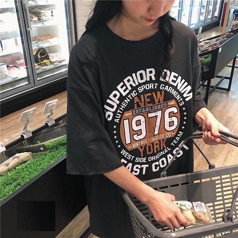 Áo thun bảng chữ số unisex - Phông cộc tay suông oversize in hình họa tiết nổi bật, cá tính