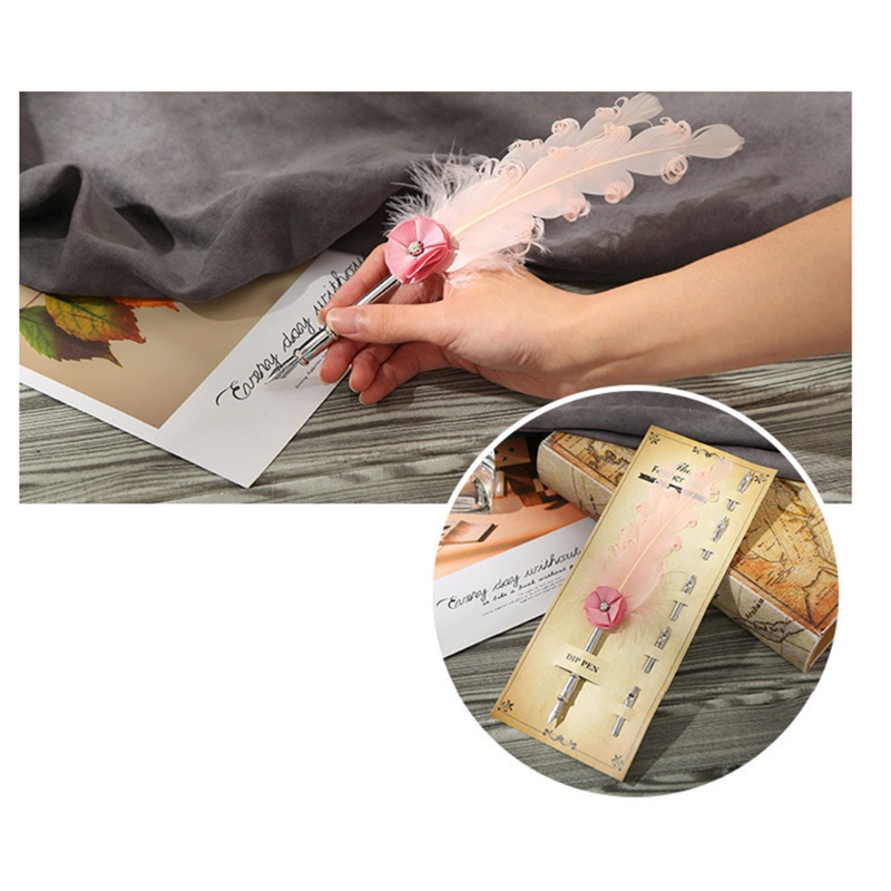 Bộ Bút Nhúng Tinh Tế Kèm 5 Ngòi Thay Thế Dành Cho Học Sinh / Người Lớn