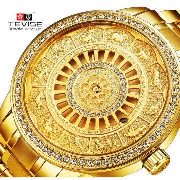ĐỒNG HỒ NAM TEVISE 9055G, ĐỒNG HỒ 12 CON GIÁP, THIẾT KẾ CỔ ĐIỂN, CAO CẤP Bán lẻ giá sỉ