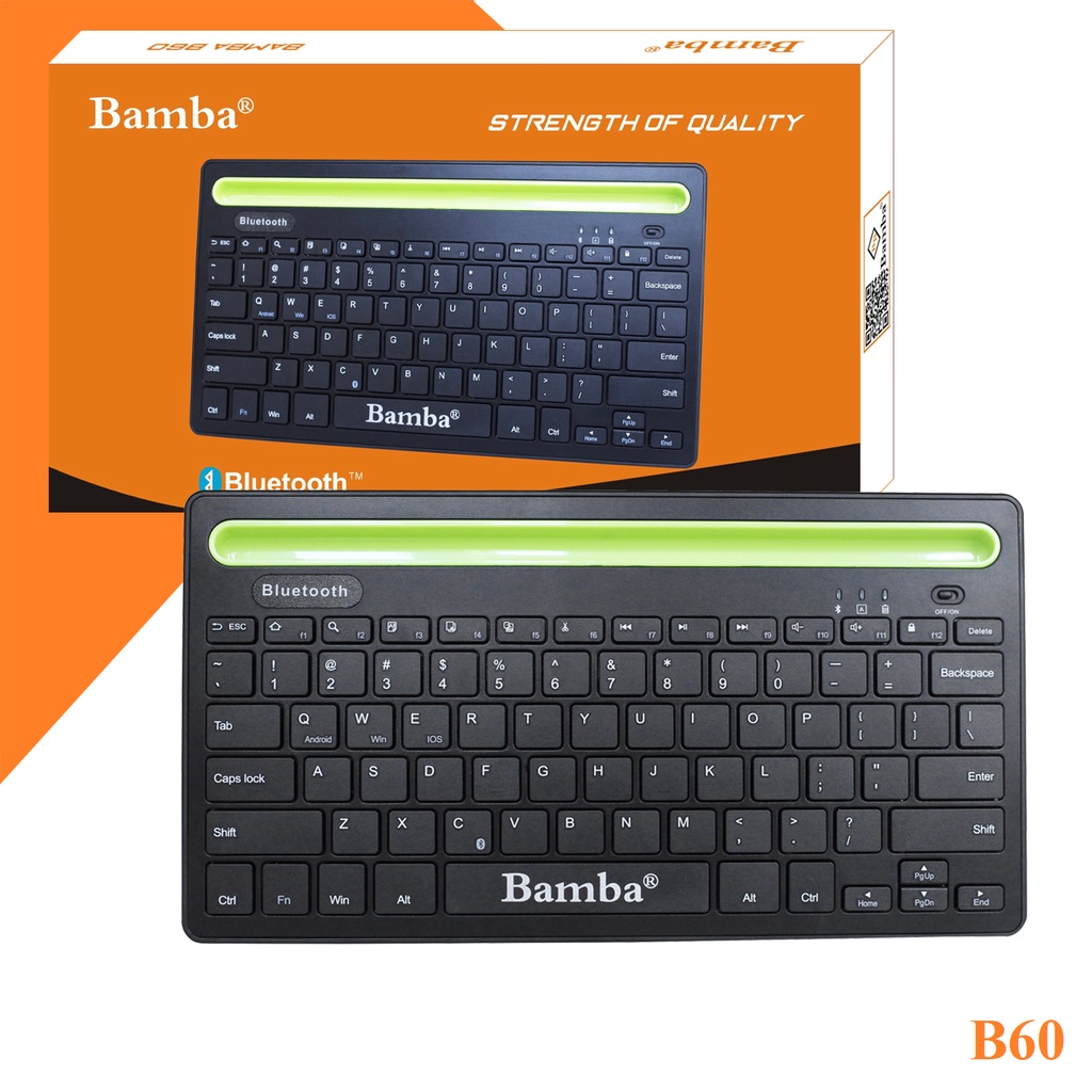 Bàn phím không dây kết nối Bluetooth mini Bamba B60 nhỏ gọn tiện lợi