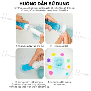 Gel khử mùi bồn cầu, gel thơm hình bông hoa khử trùng khử khuẩn vệ sinh toilet bồn rửa nhà tắm - HUNONA