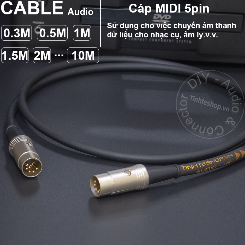 Dây MIDI 5 chân DIY 0.3 đến 10 mét - MIDI 5pin cable