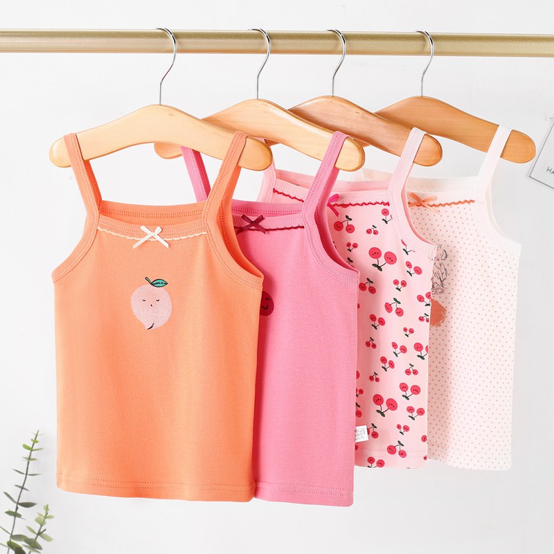 Áo Hai Dây Cotton Thời Trang Mùa Hè Cho Bé Gái 100-160cm