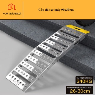 Cầu dắt xe đa dụng 90x30cm cho thềm nhà từ 26-30cm (Dốc lên xe) được sản xuất hoàn toàn bằng nhôm máy bay nguyên khối
