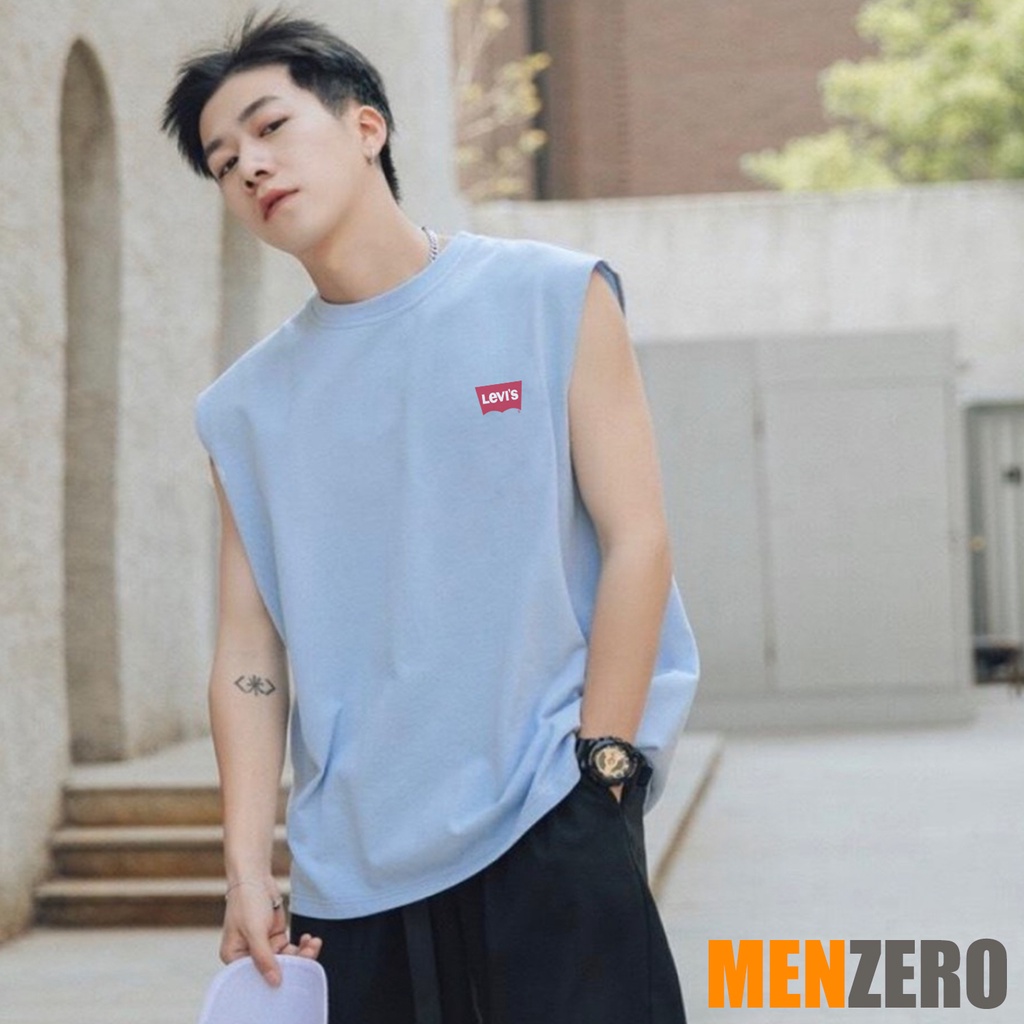 Áo Thun Nam Cotton Tanktop Không Tay Sát Nách Rộng Logo Mẫu | BigBuy360 - bigbuy360.vn