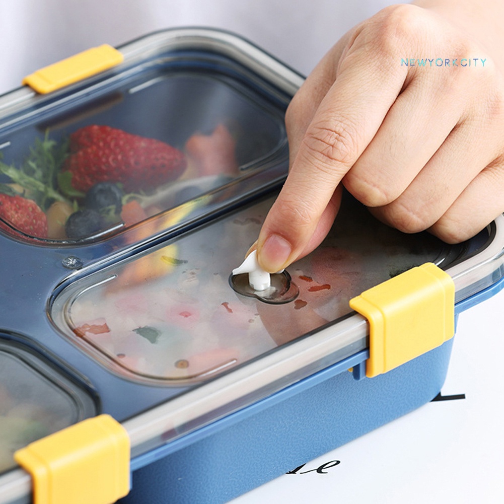 Hộp Đựng Cơm Trưa 3/4 Ngăn Hình Chữ Nhật Cỡ Lớn Chống Tràn Tiện Dụng