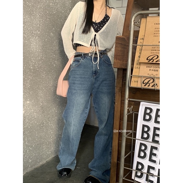 TÁCH SET ÁO CARDIGAN LƯỚI MỎNG CỘT DÂY + QUẦN LOE TUA RUA XANH