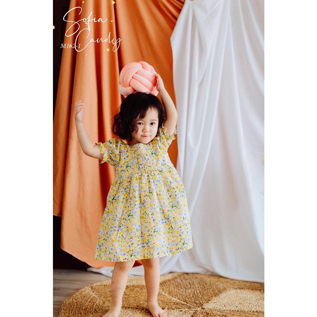 Đầm smock ngực vàng hoa nhí siêu xinh cho bé gái
