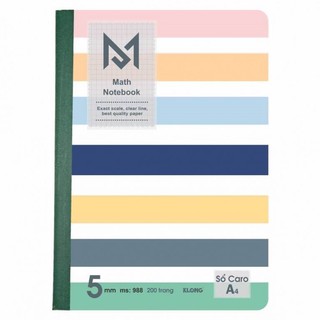Sổ Caro KLONG A4 200 Trang Math Notebook Mã số 988
