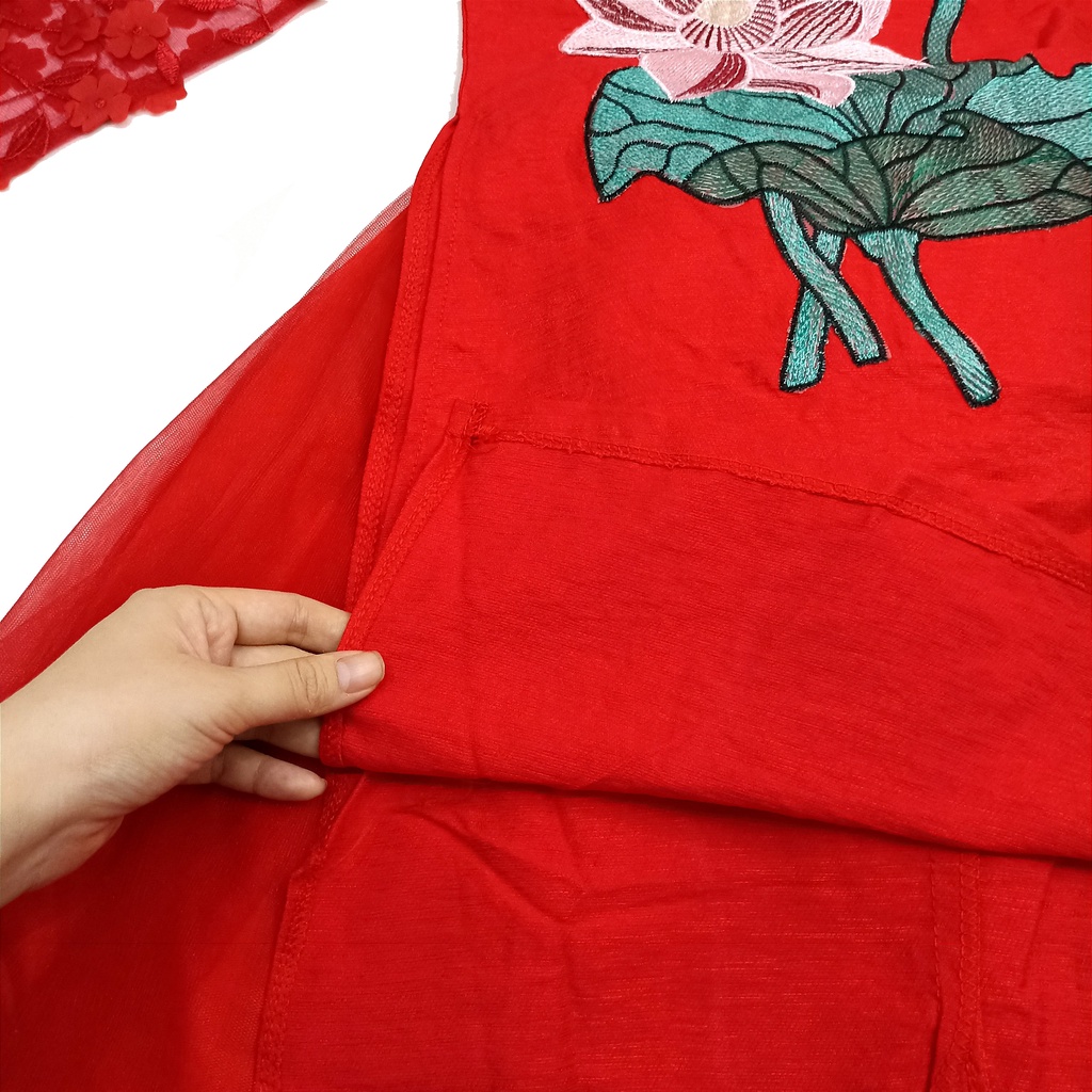 Áo dài váy cách tân cho bé gái nhiều màu nhiều mẫu, đầm đỏ nữ xinh đón tết