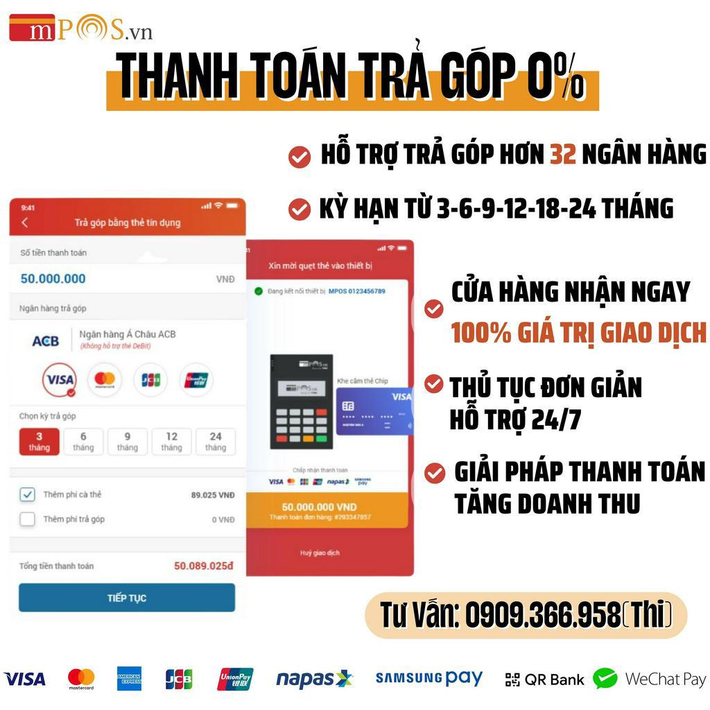 Máy Cà Thẻ/Quẹt Thẻ Mpos Hỗ Trợ Thanh Toán Mọi Loại Thẻ QR Code POS Có thanh toán MOTO SmartPos Pro