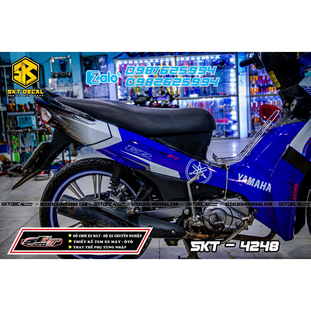 Tem trùm sirus fi xanh trắng decal mccal