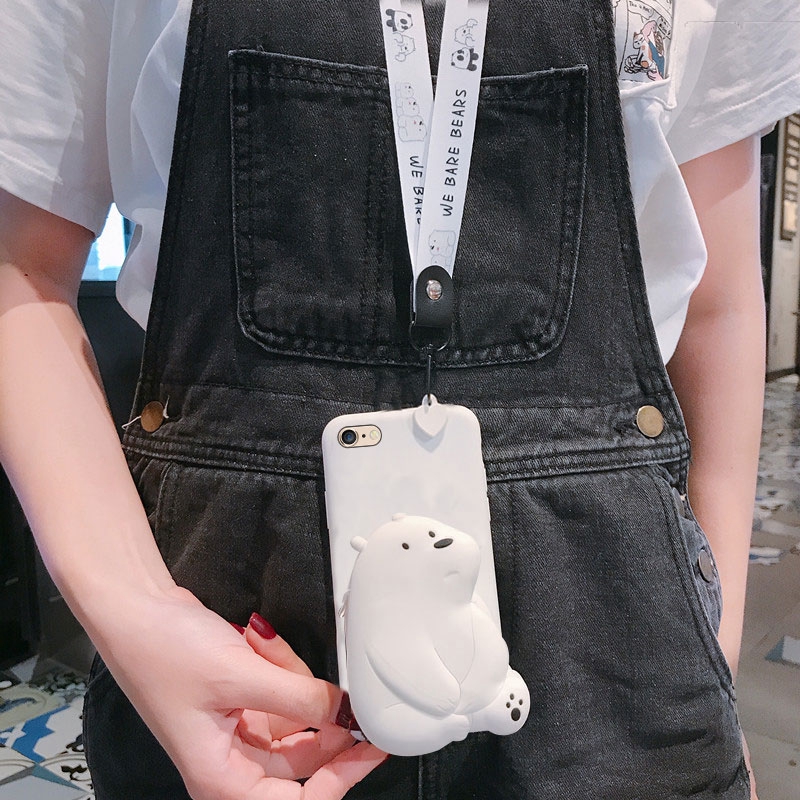 3D cartoon bear zipper coin purse Apple iPhone 6 7 8plus xs max i11pro max | BigBuy360 - bigbuy360.vn